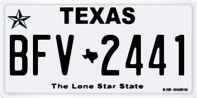 TX license plate BFV2441