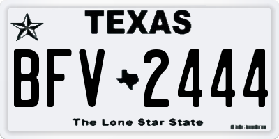 TX license plate BFV2444