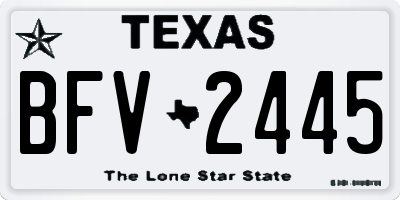 TX license plate BFV2445