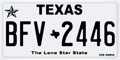 TX license plate BFV2446