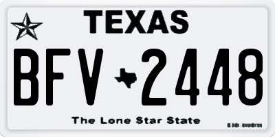 TX license plate BFV2448