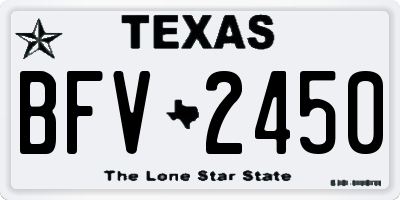 TX license plate BFV2450
