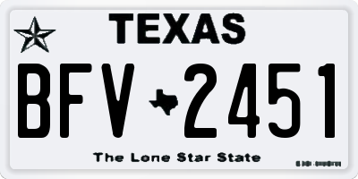 TX license plate BFV2451
