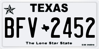 TX license plate BFV2452