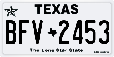TX license plate BFV2453