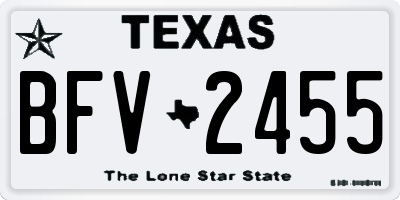 TX license plate BFV2455