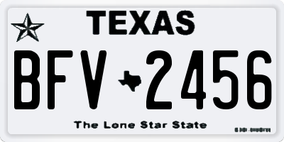 TX license plate BFV2456