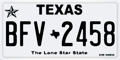 TX license plate BFV2458