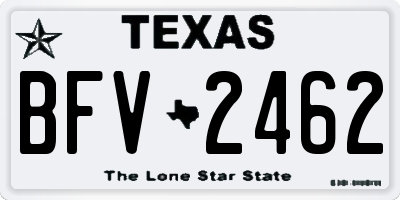 TX license plate BFV2462