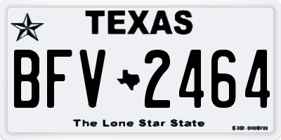 TX license plate BFV2464
