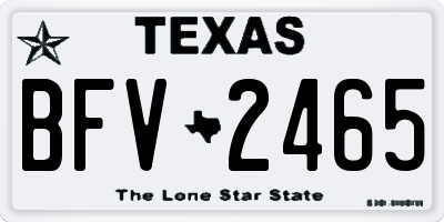 TX license plate BFV2465
