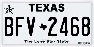 TX license plate BFV2468