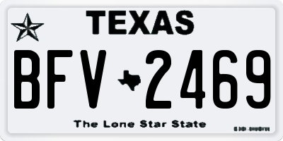 TX license plate BFV2469