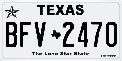 TX license plate BFV2470