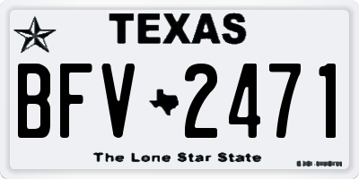 TX license plate BFV2471