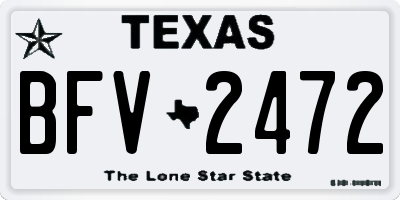 TX license plate BFV2472