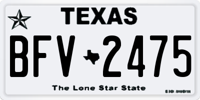 TX license plate BFV2475