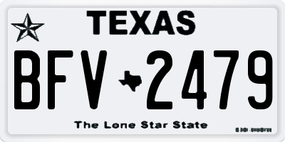 TX license plate BFV2479