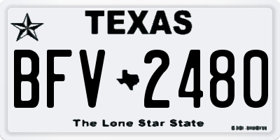 TX license plate BFV2480