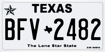 TX license plate BFV2482