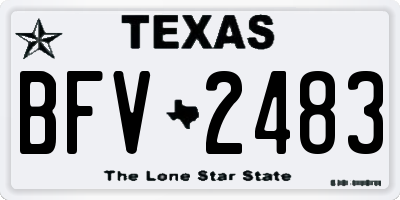 TX license plate BFV2483