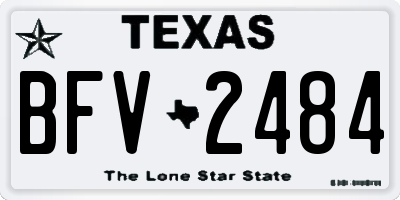 TX license plate BFV2484