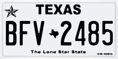 TX license plate BFV2485