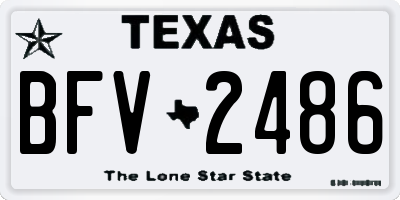 TX license plate BFV2486