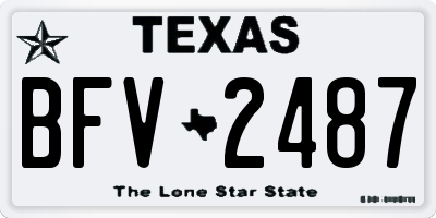 TX license plate BFV2487