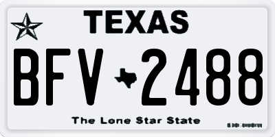 TX license plate BFV2488