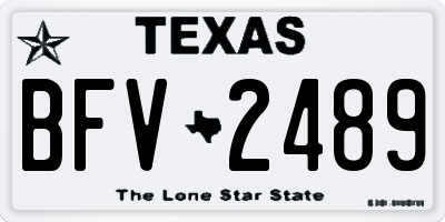 TX license plate BFV2489