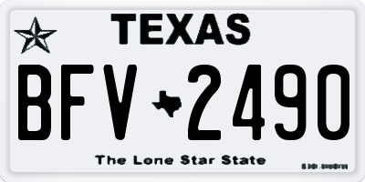 TX license plate BFV2490