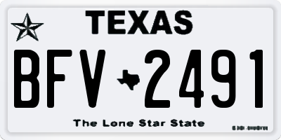 TX license plate BFV2491