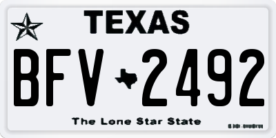 TX license plate BFV2492