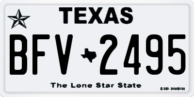 TX license plate BFV2495