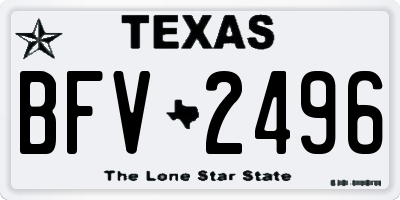 TX license plate BFV2496