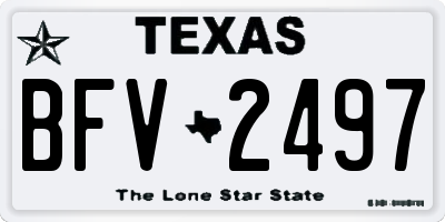 TX license plate BFV2497