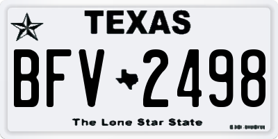 TX license plate BFV2498
