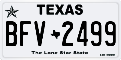 TX license plate BFV2499