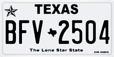TX license plate BFV2504