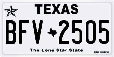 TX license plate BFV2505