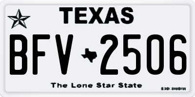 TX license plate BFV2506