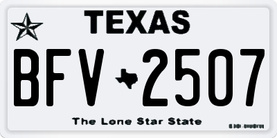 TX license plate BFV2507
