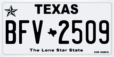 TX license plate BFV2509