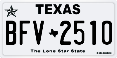 TX license plate BFV2510