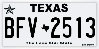 TX license plate BFV2513