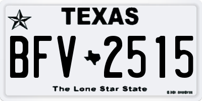 TX license plate BFV2515