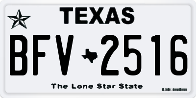 TX license plate BFV2516