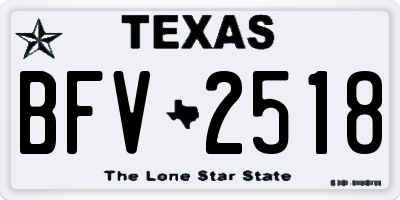 TX license plate BFV2518