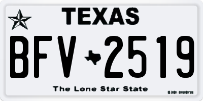 TX license plate BFV2519